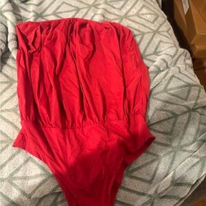 Red Strapless Bodysuit